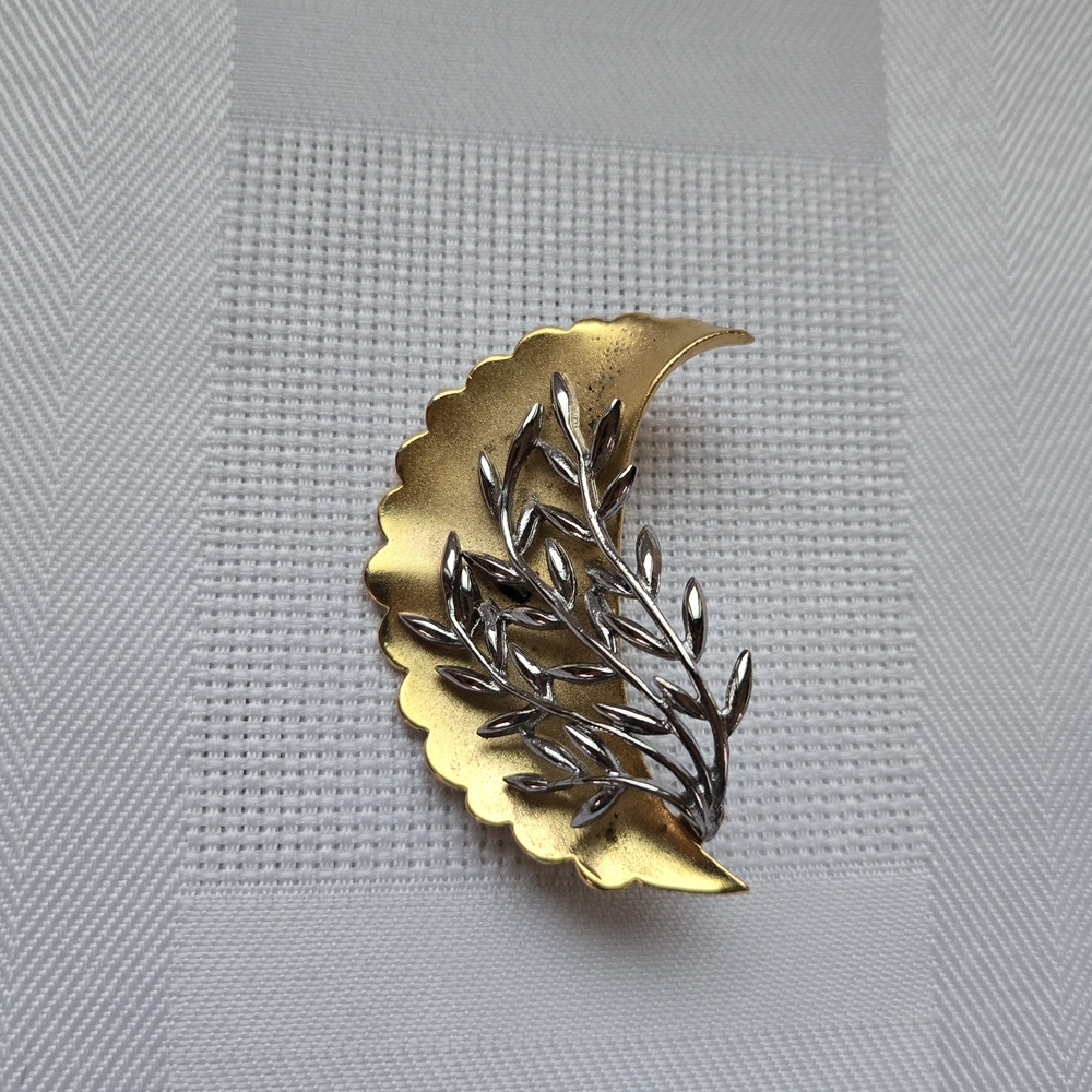 Gold and Silver Leaf Brooch